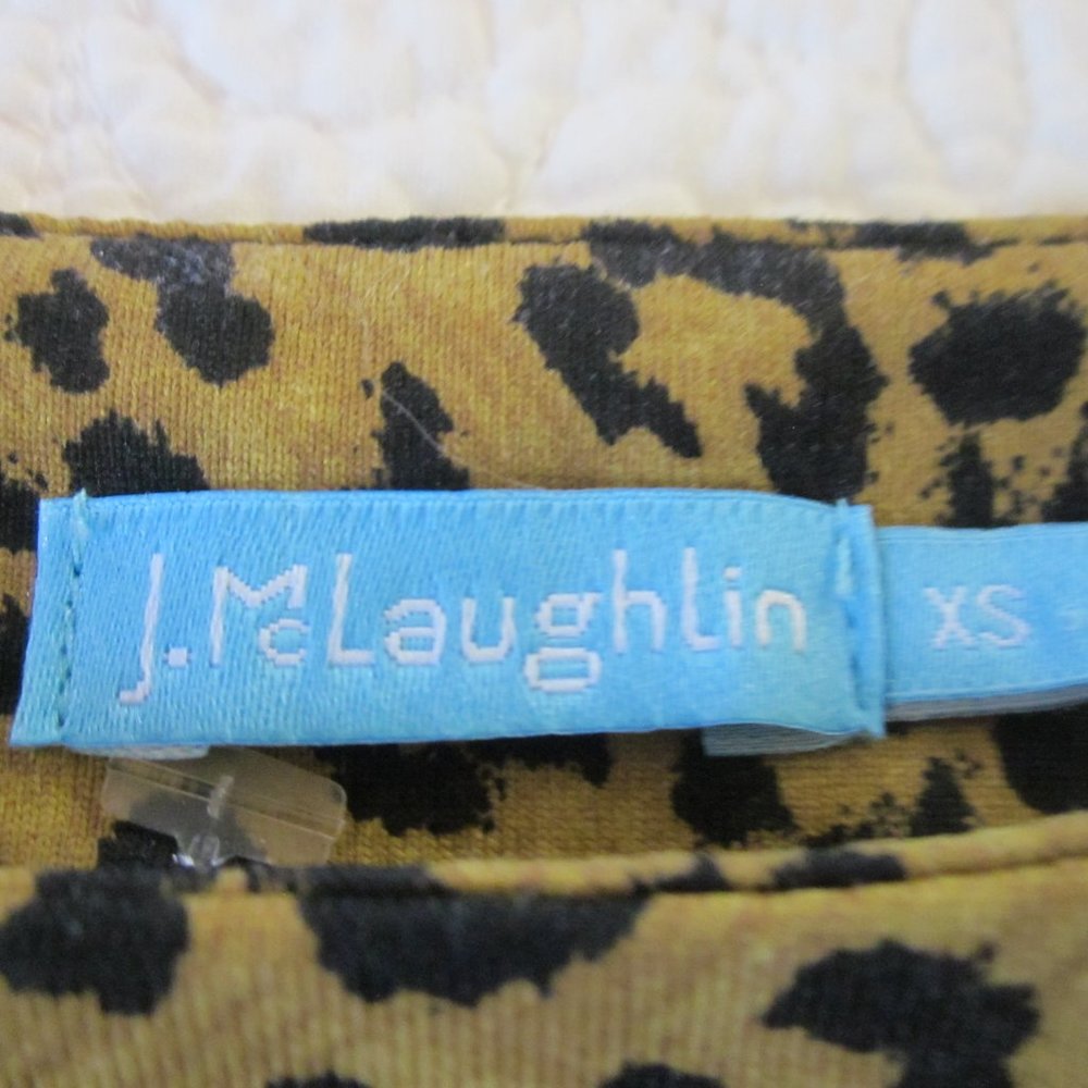 J. Mclaughlin Xs Sage Leopard Print Ruched Sheath - image 3